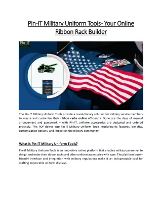 Pin-iT Military Uniform Tools - Your Online Ribbon Rack Builder