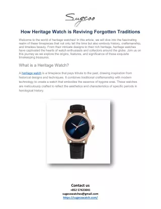 How Heritage Watch is Reviving Forgotten Traditions