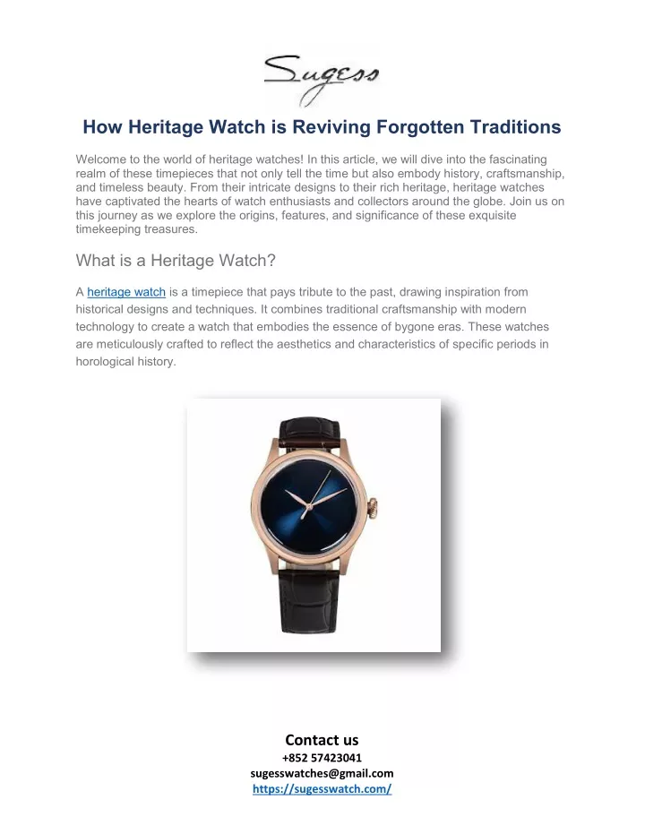 how heritage watch is reviving forgotten