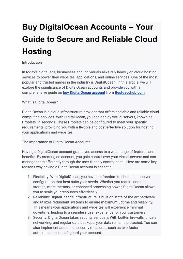 buy digitalocean accounts your guide to secure