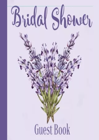 (PDF/DOWNLOAD) Bridal Shower Guest Book: Lavender Purple Theme | Advice and