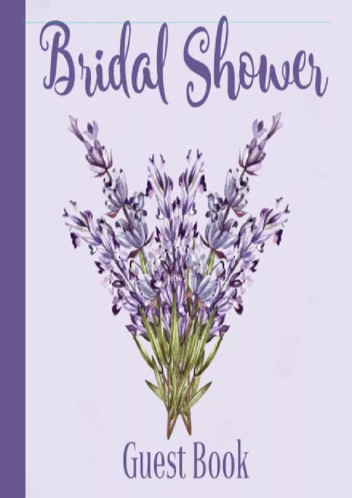 bridal shower guest book lavender purple theme