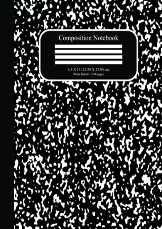 [PDF] DOWNLOAD FREE Black Composition Notebook Wide Ruled: Black Marble Wid