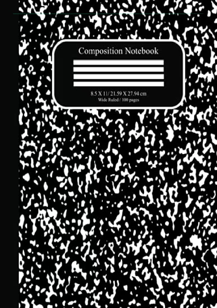 black composition notebook wide ruled black