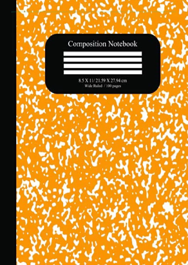 orange composition notebook wide ruled orange