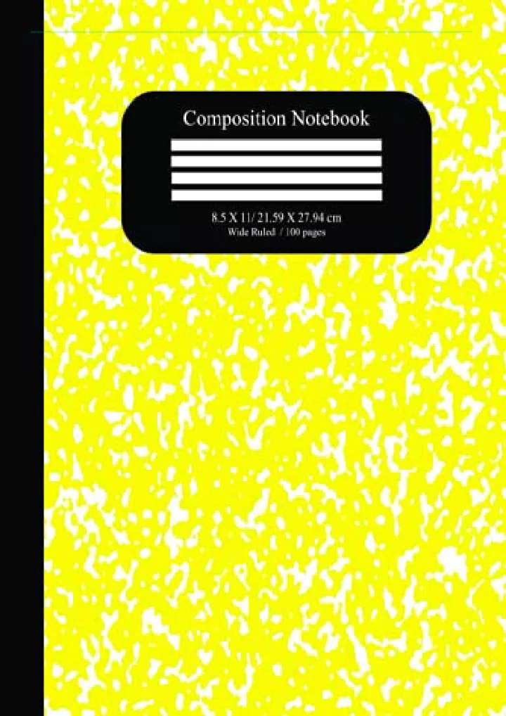 yellow composition notebook wide ruled yellow