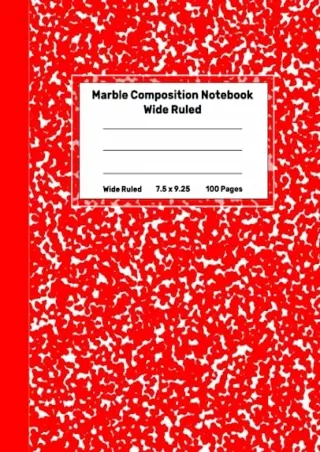 READ [PDF] Marble Composition Notebook Wide Ruled: Red marbled bestseller