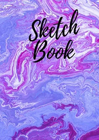 (PDF/DOWNLOAD) Sketchbook: Purple Marble Background Cover | For Drawing Ske