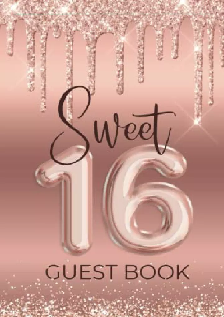 sweet sixteen guest book celebrating 16th