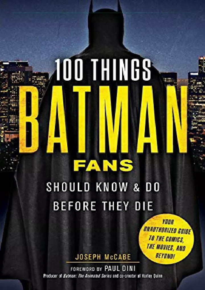 100 things batman fans should know do before they