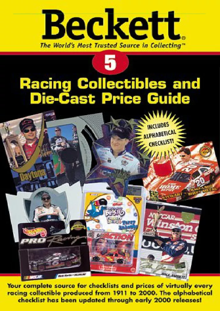 beckett racing collectibles die cast price guide