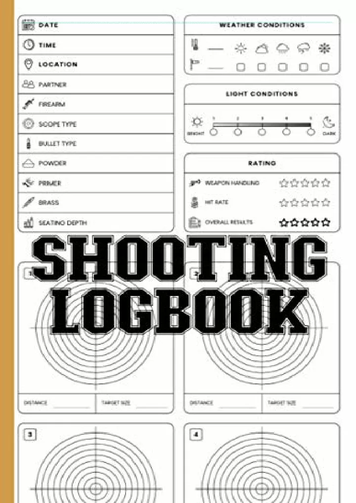 shooting log book for beginners professionals