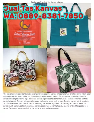 Ô889•8З81•785Ô (WA) Harga Tas Kanvas Travel Tas Kanvas Polos Surabaya