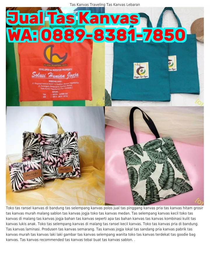 tas kanvas traveling tas kanvas lebaran