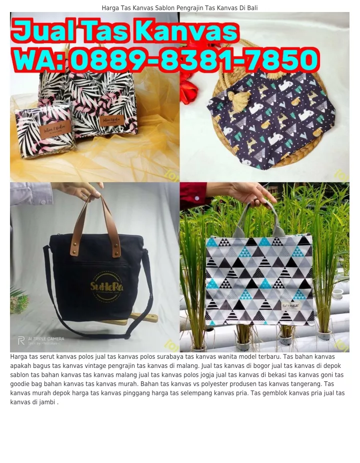 harga tas kanvas sablon pengrajin tas kanvas