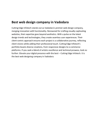 web development company in Vadodara