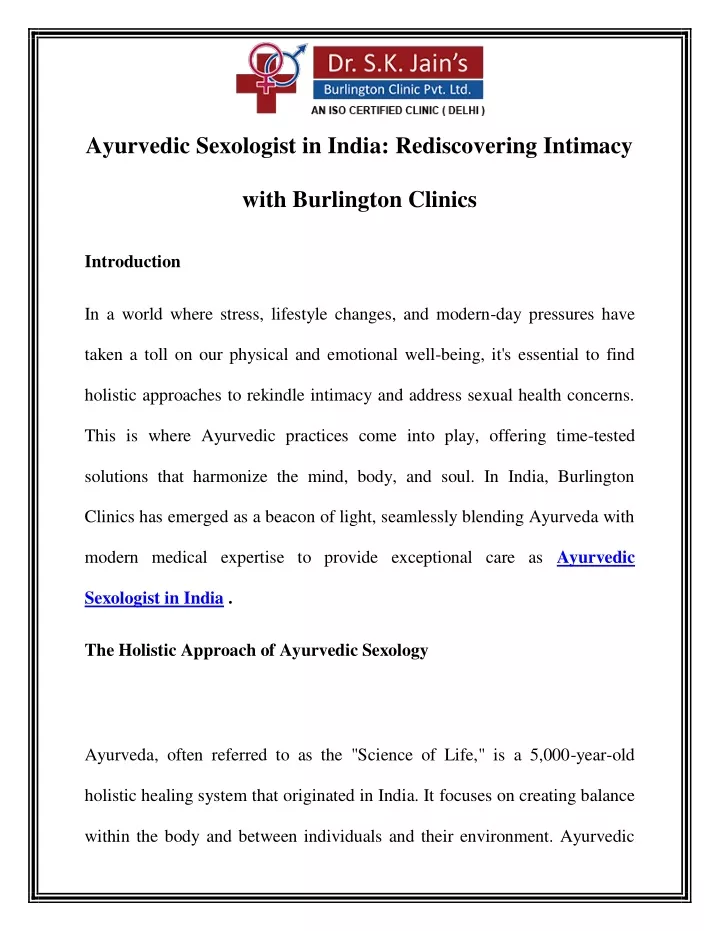 ayurvedic sexologist in india rediscovering