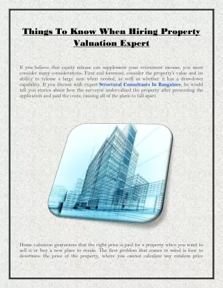 Things To Know When Hiring ProHome Construction In Bangaloperty Valuation Expert