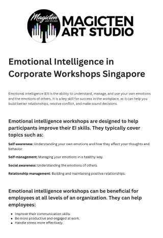 Emotional Intelligence in Corporate Workshops