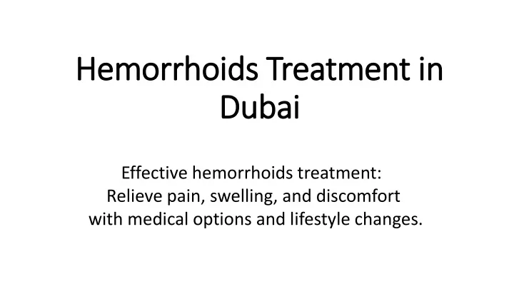 hemorrhoids treatment in dubai