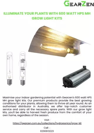 Illuminate Your Plants with 600 Watt HPS MH Grow Light Kits