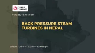 Back Pressure Steam Turbines In Nepal