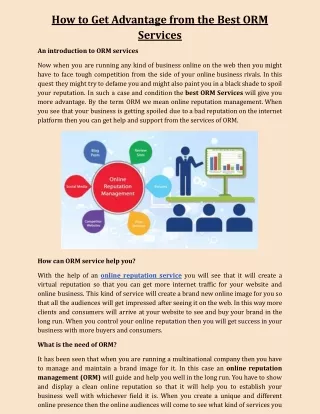 how to get advantage from the best orm services