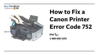 How to Fix a Canon Printer Error Code 752