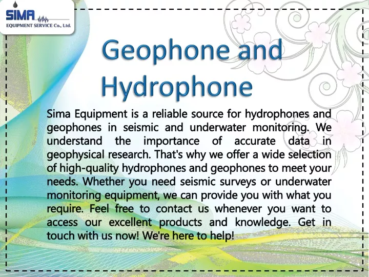 geophone and hydrophone