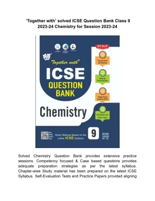 together with solved icse question bank class