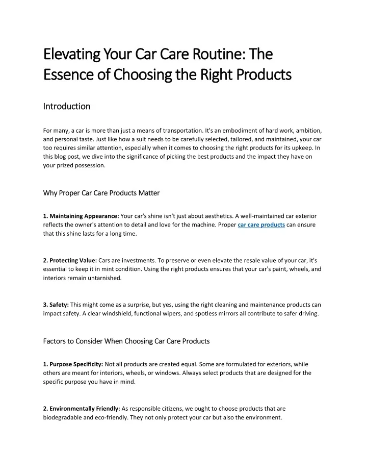 PPT - Car Care Products PowerPoint Presentation, free download - ID ...