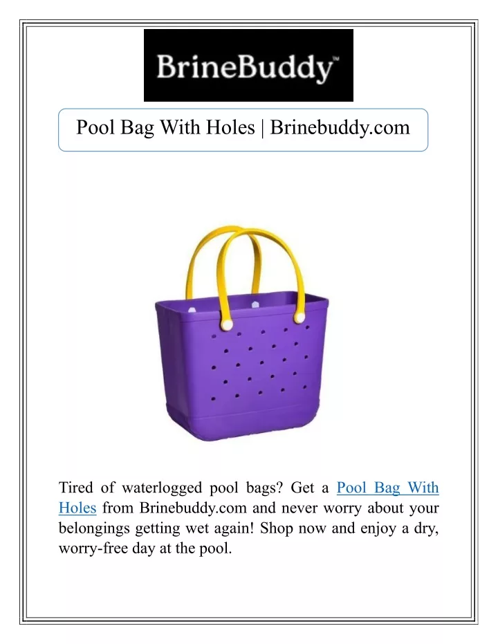 pool bag with holes brinebuddy com pool bag with