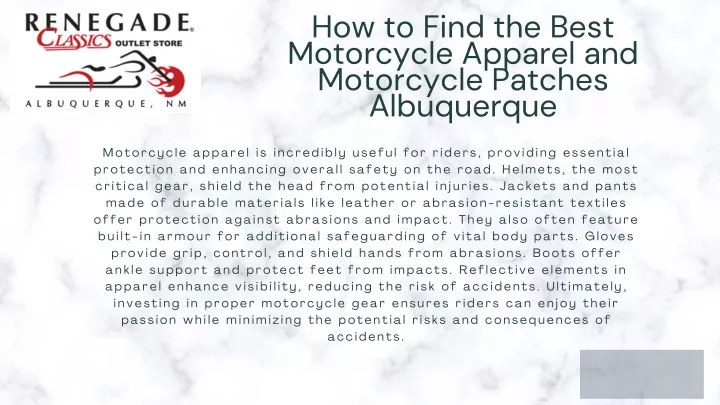 how to find the best motorcycle apparel