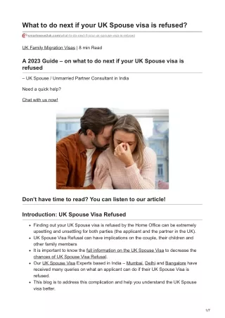 UK Spouse Visa is Refused? Here's What You Can Do Next In 2023