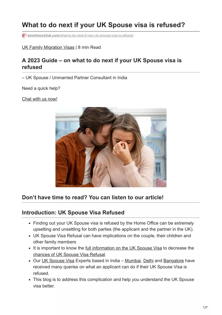 what to do next if your uk spouse visa is refused