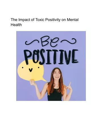 The Impact of Toxic Positivity on Mental Health