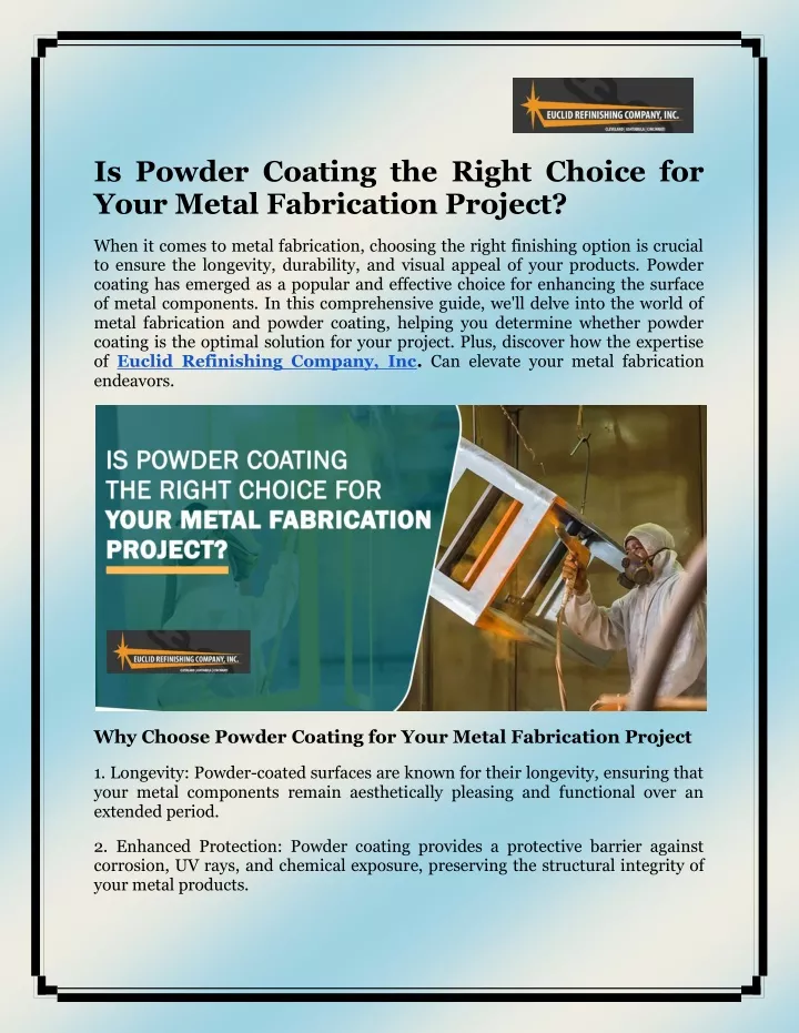 is powder coating the right choice for your metal