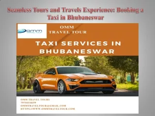 Seamless Tours and Travels Experience Booking a Taxi in Bhubaneswar
