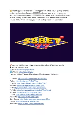 SSBET77: Your Trusted Partner for Online Betting in the Philippines