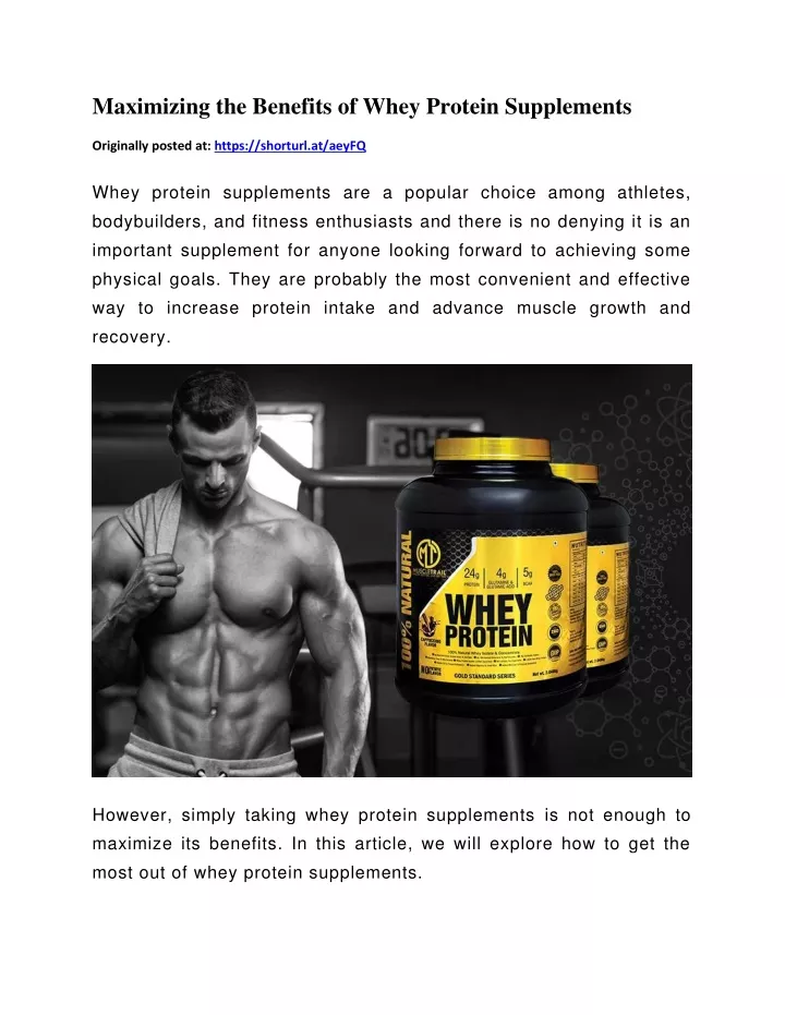 maximizing the benefits of whey protein