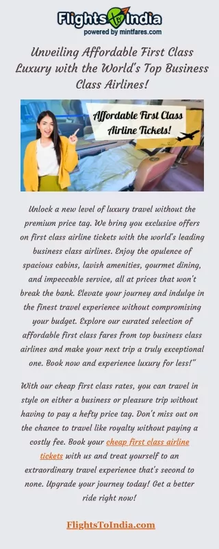 Unveiling Affordable First Class Luxury with the World's Top Business Class Airlines!