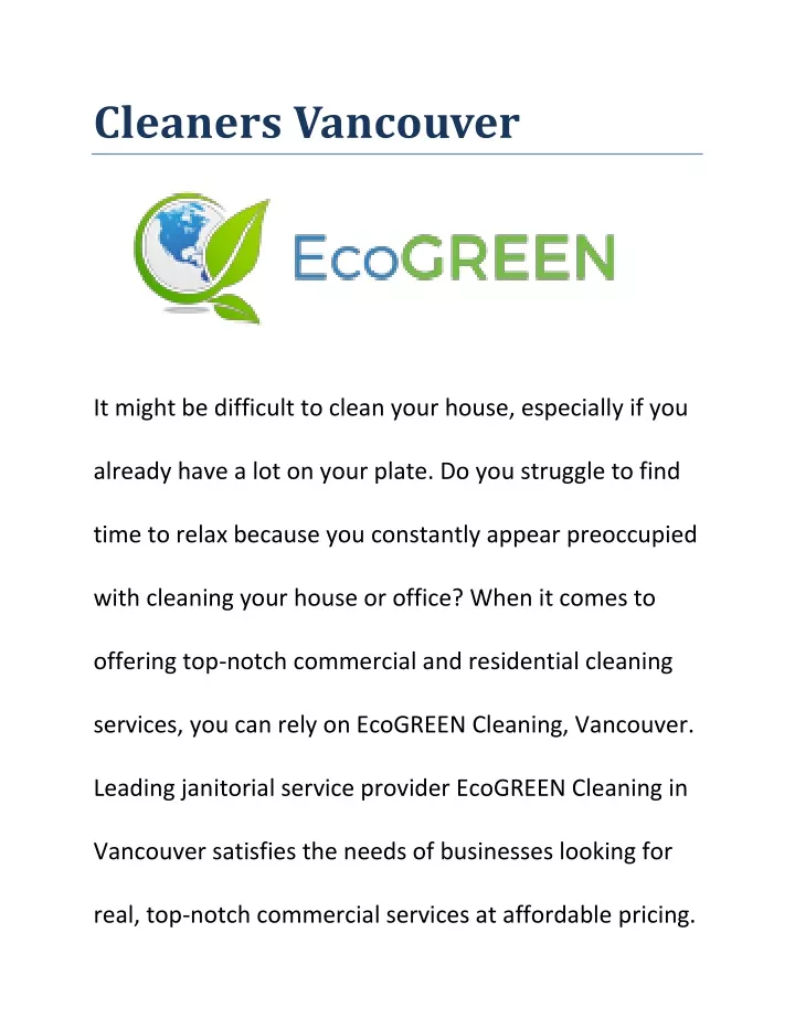 cleaners vancouver