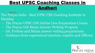 Top IAS coaching in Andheri