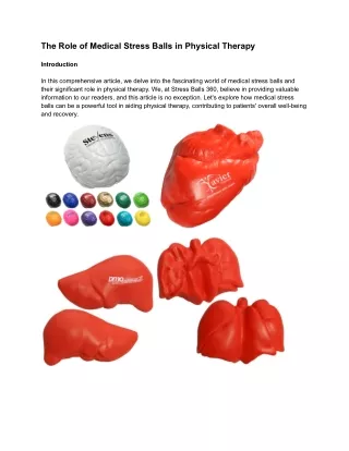 The Role of Medical Stress Balls in Physical Therapy