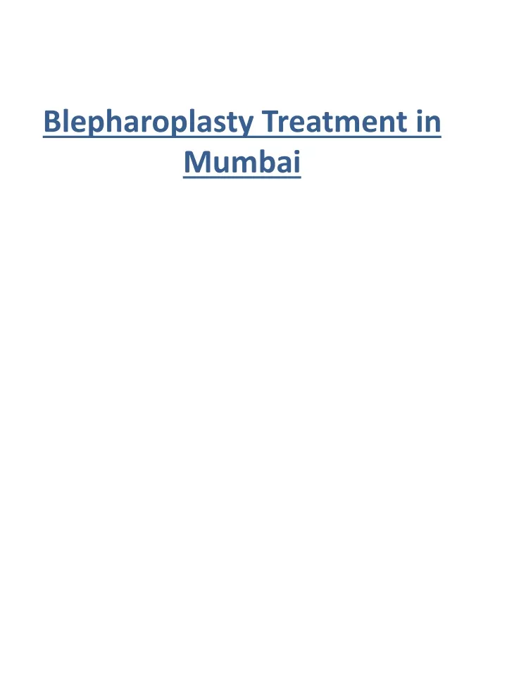 blepharoplasty treatment in mumbai