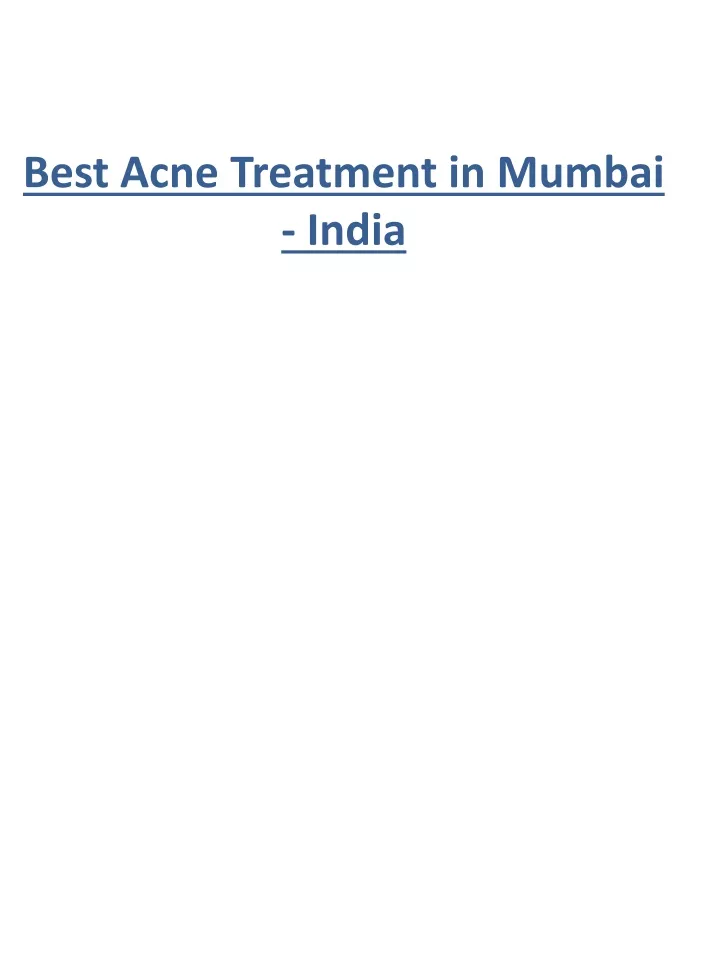 best acne treatment in mumbai india