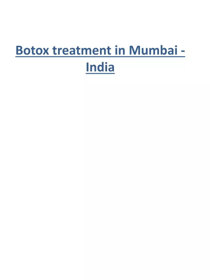 botox treatment in mumbai india