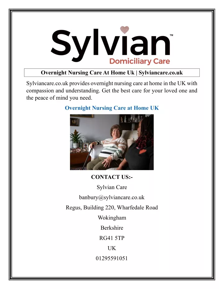 overnight nursing care at home uk sylviancare