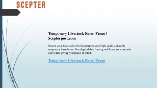 Temporary Livestock Farm Fence  Scepterpost.com