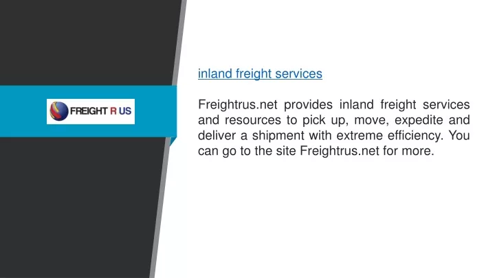inland freight services freightrus net provides